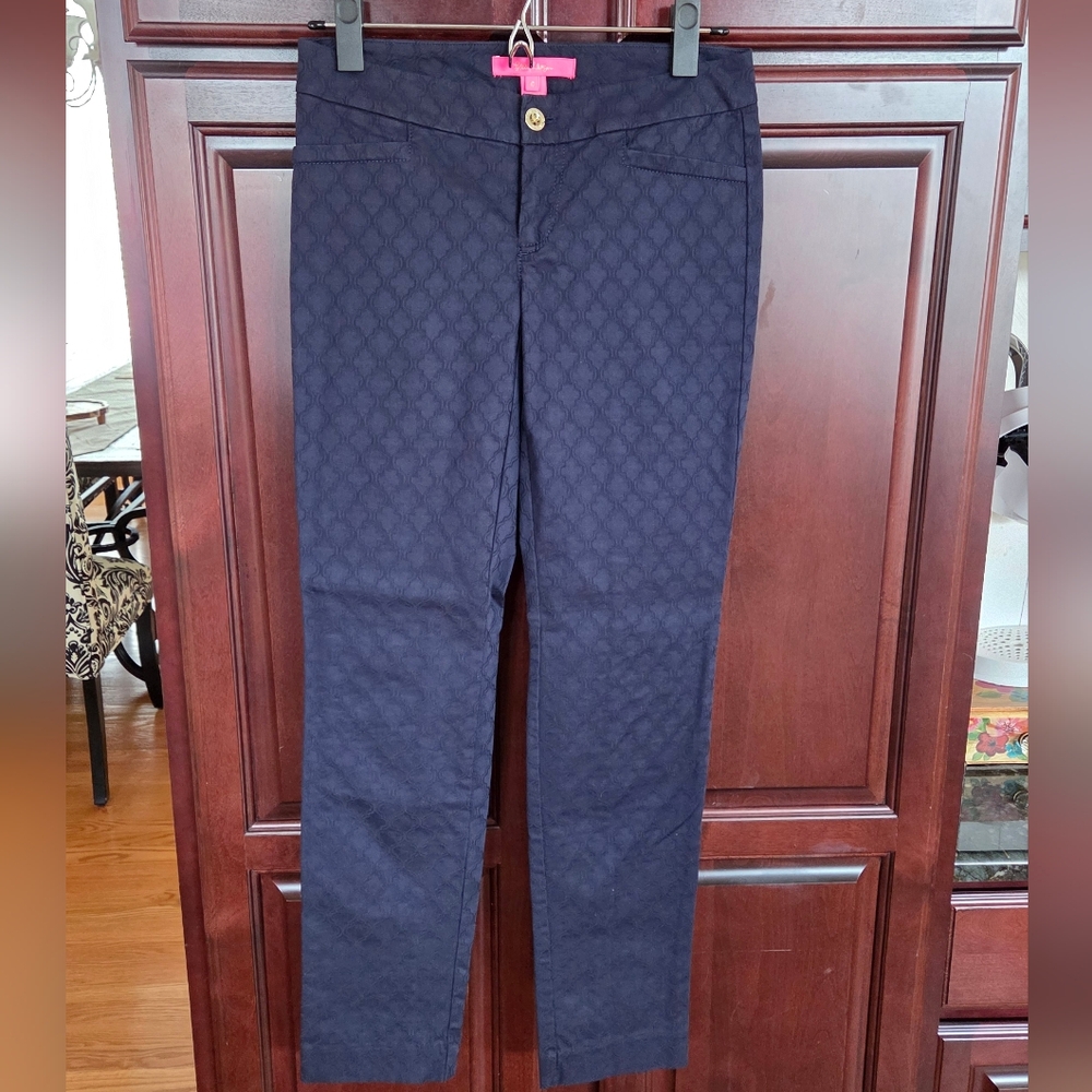 Lilly Pulitzer Navy Textured Pants